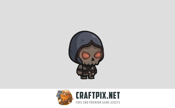 Chibi Skeleton Assassin Character Sprites