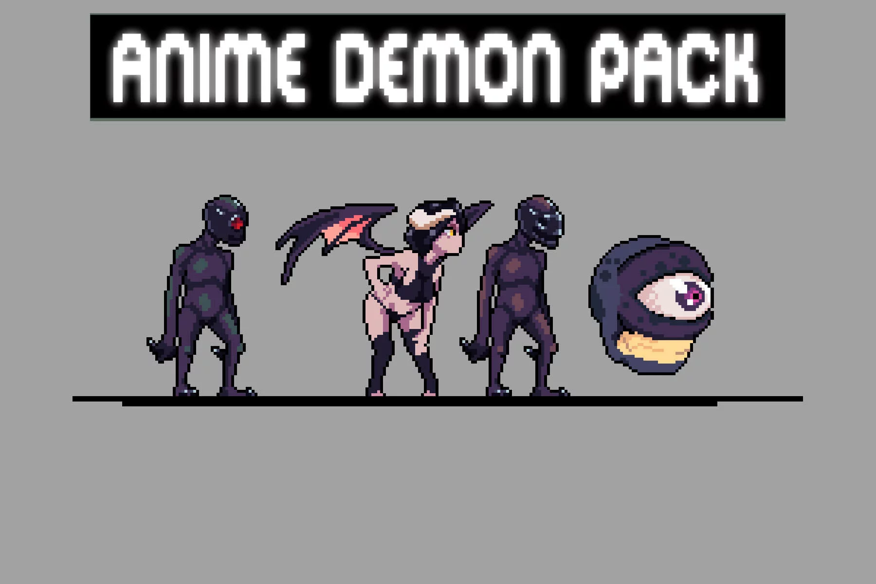 Anime Demon Sprite Sheet Pixel Art Pack