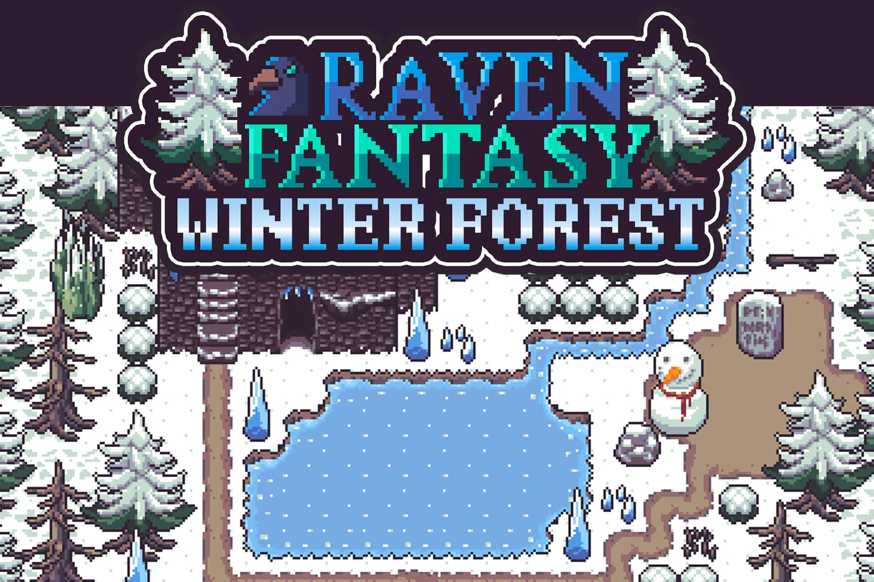 Winter Forest Pixel Art Top Down Tileset