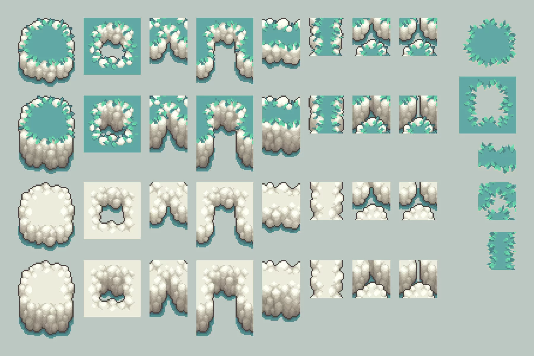 Flying Islands Pixel Art Top-Down Tileset