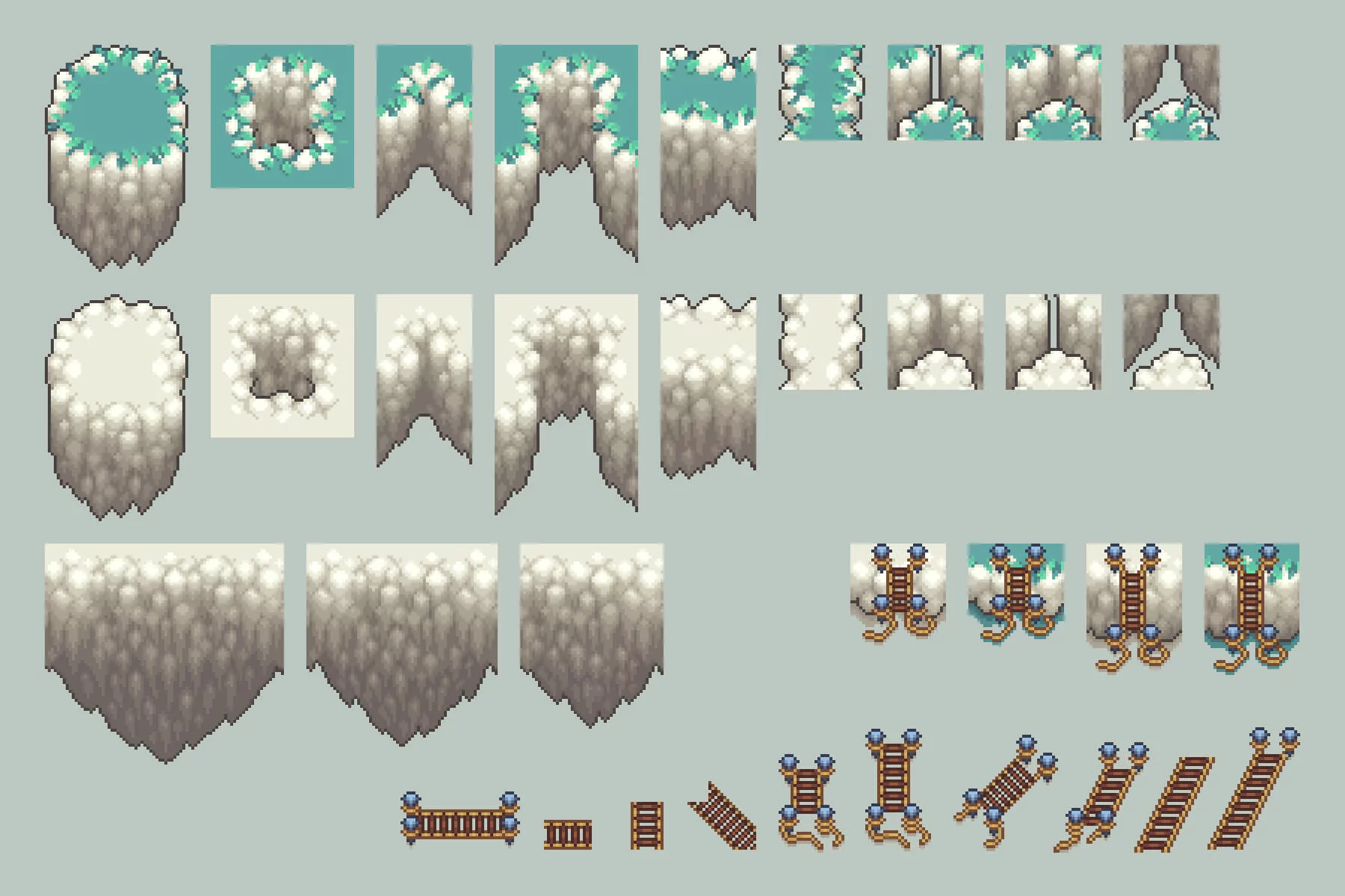 Flying Islands Pixel Art Top-Down Tileset