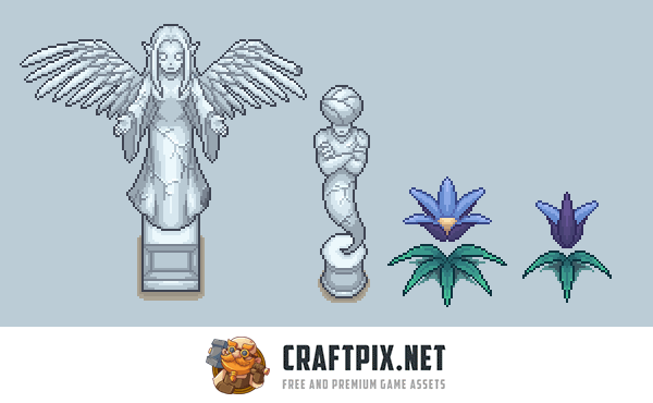 Flying Islands Pixel Art Top-Down Tileset