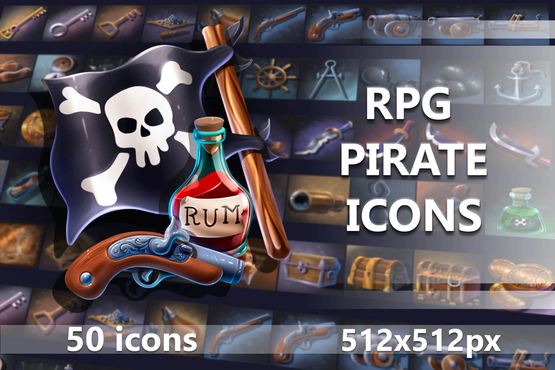50 RPG Pirate Icons