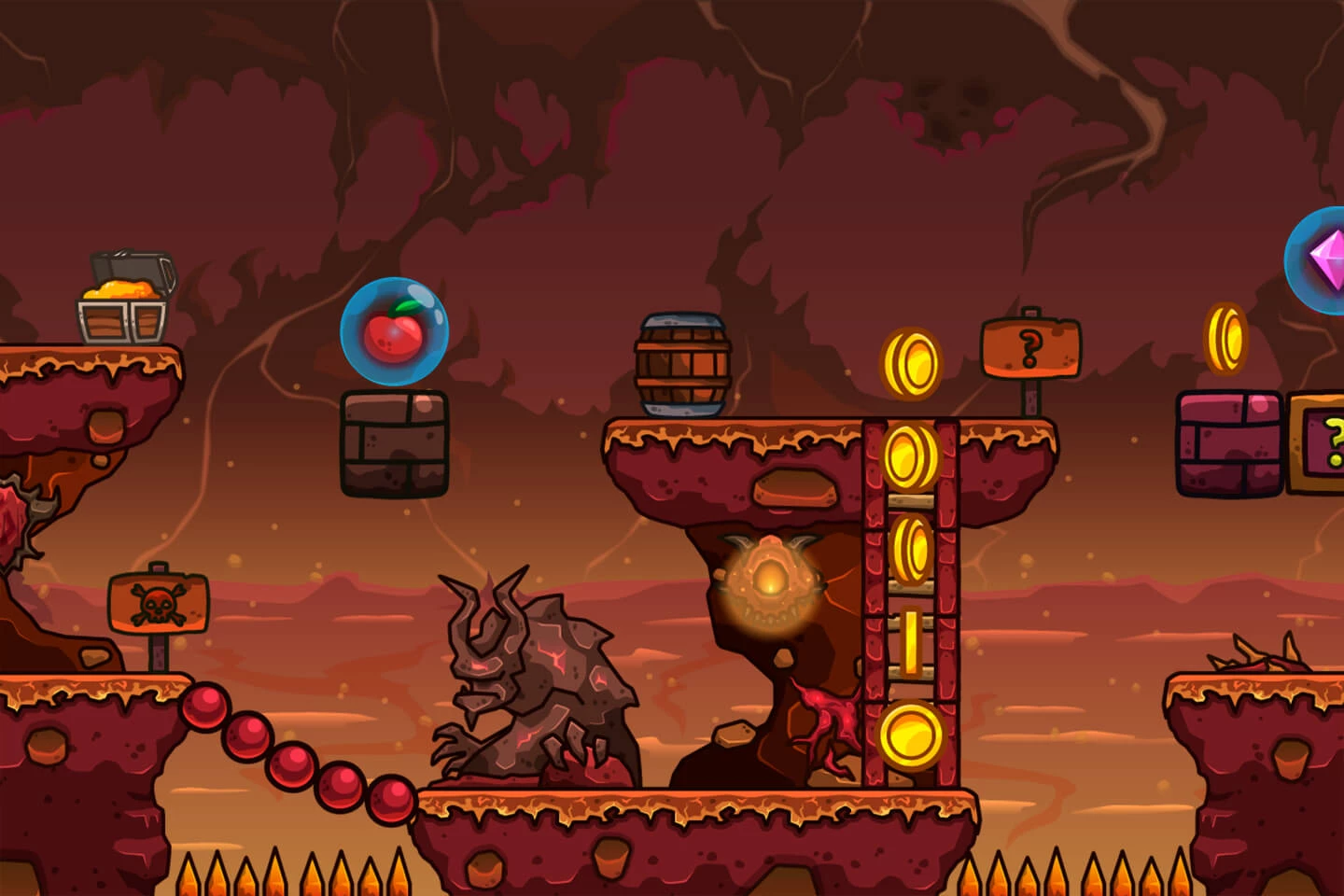 Inferno Cartoon 2D Platformer Tileset