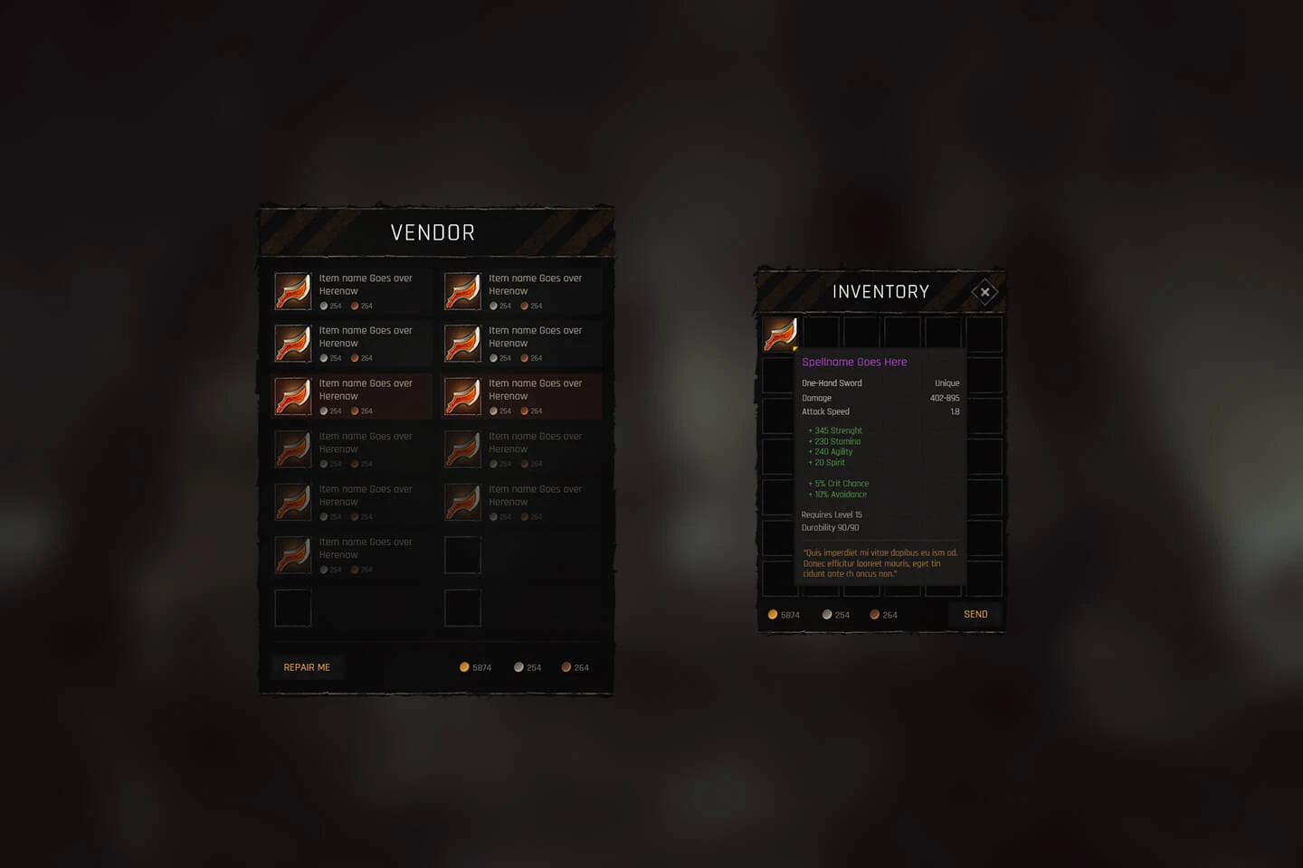 RPG & MMO Game UI