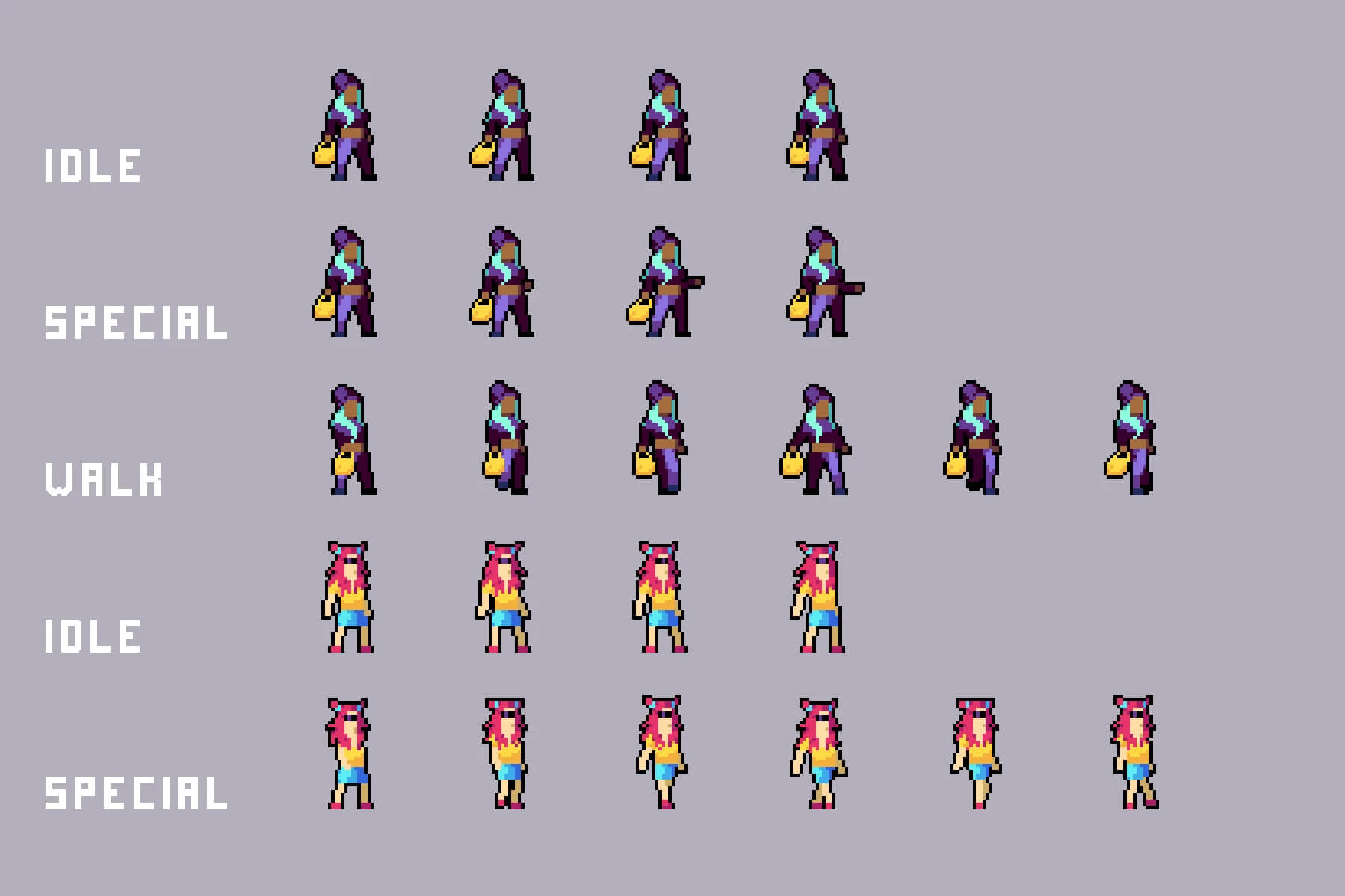 Townspeople Cyberpunk Pixel Art