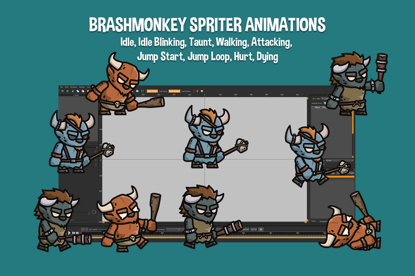 Minotaur Tiny Style 2D Sprites