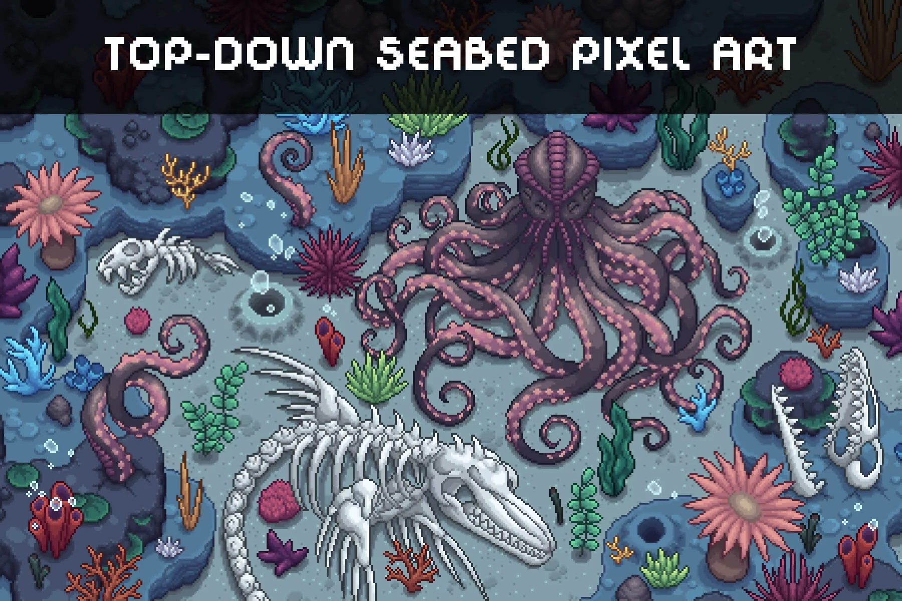 Seabed Pixel Art Top Down Tileset