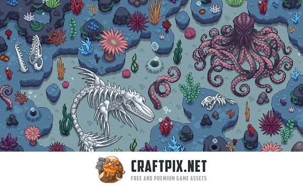 Seabed Pixel Art Top Down Tileset