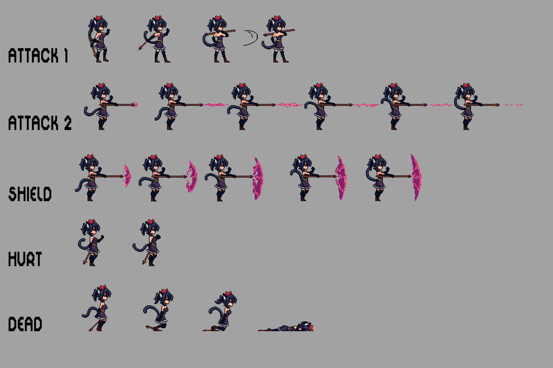 Bestial Anime Characters Pixel Art Sprite Pack