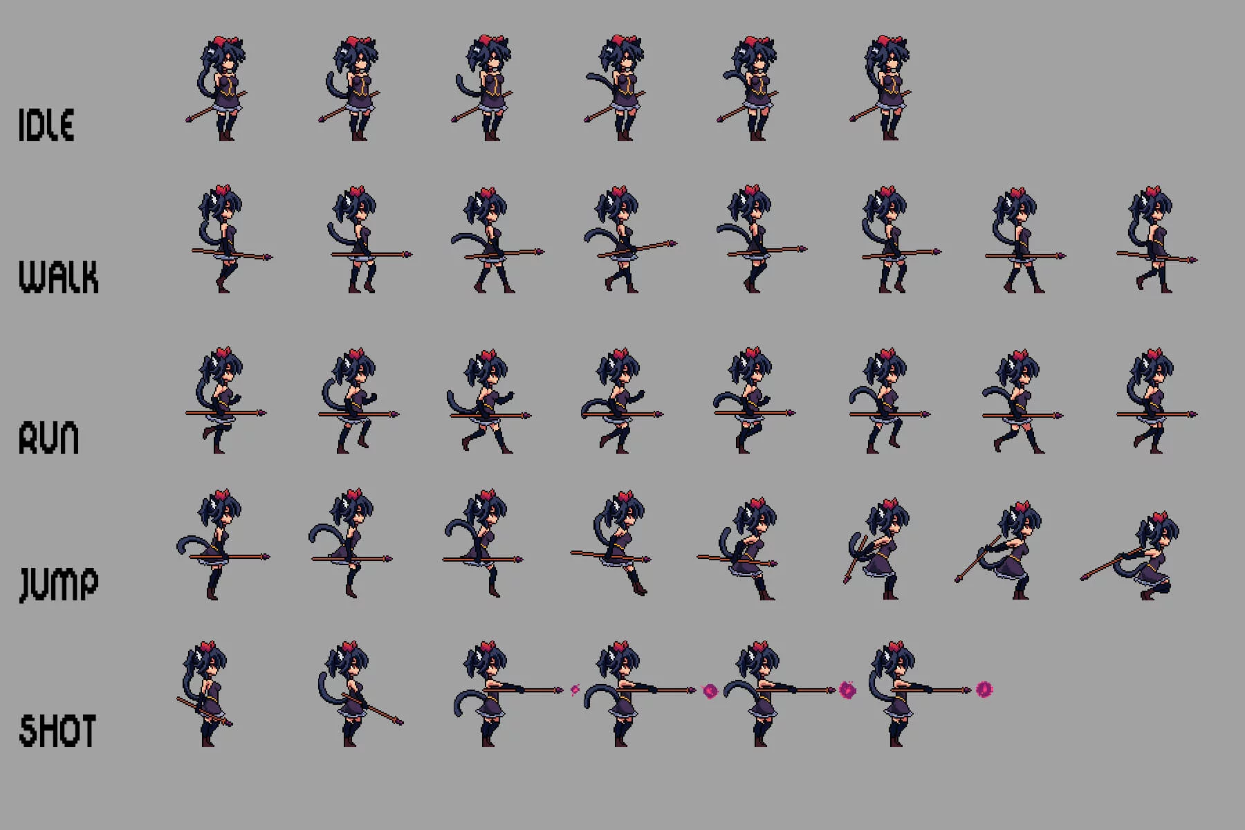 Bestial Anime Characters Pixel Art Sprite Pack