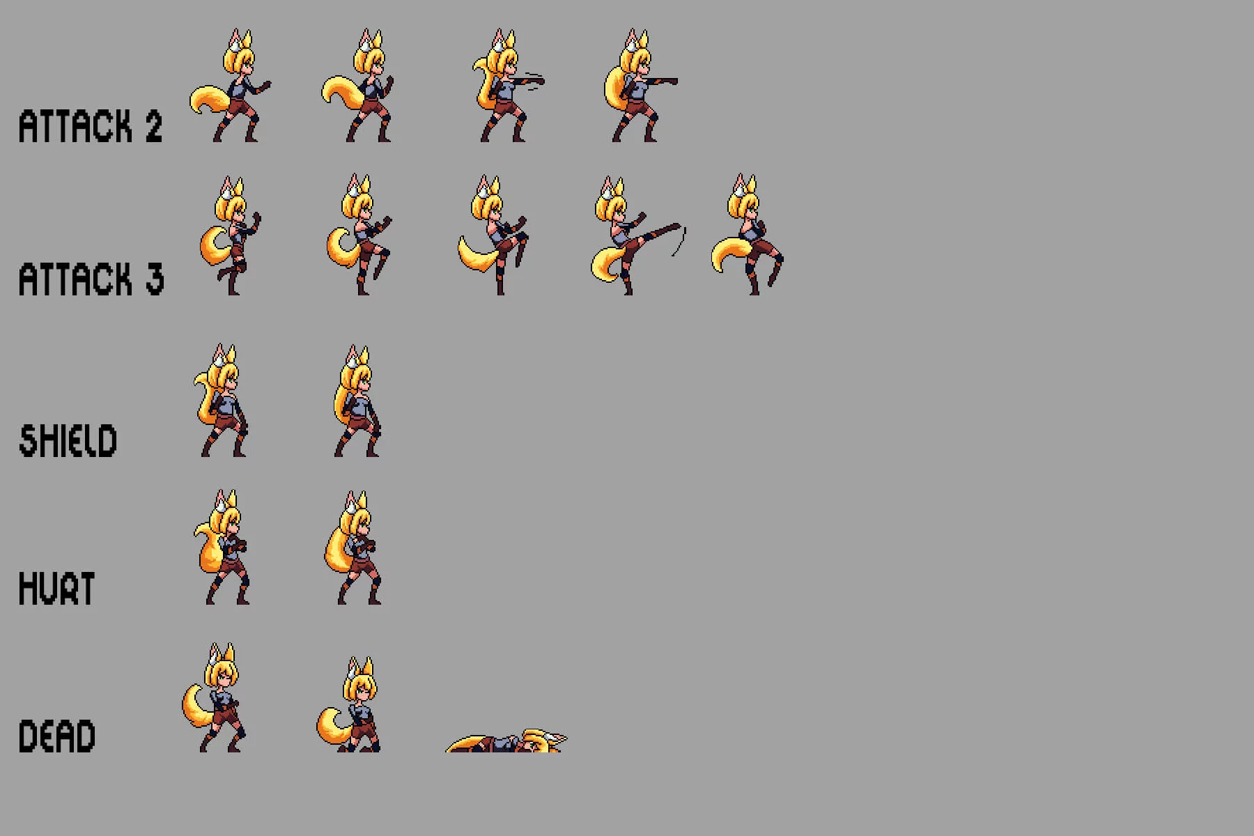Bestial Anime Characters Pixel Art Sprite Pack