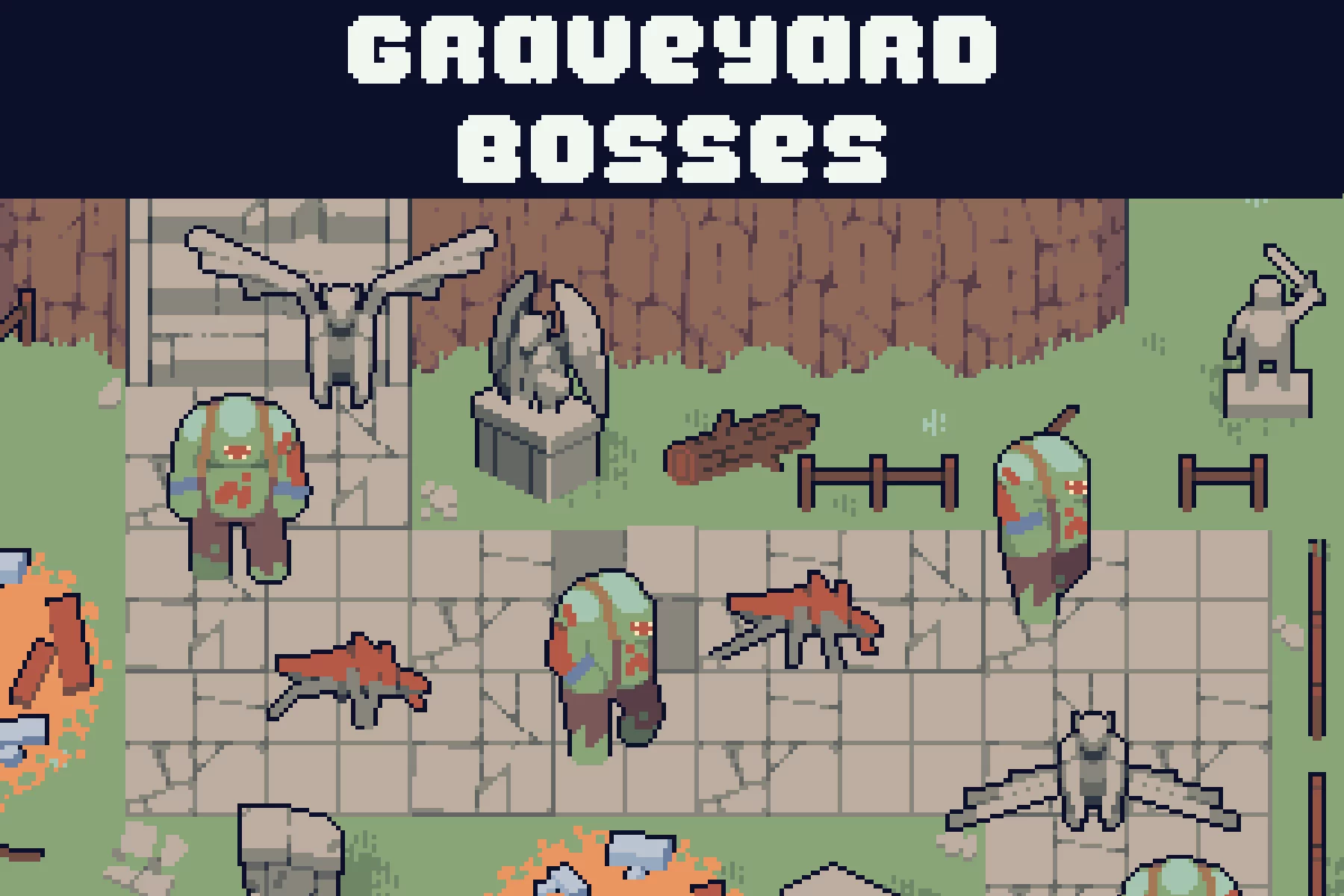 Top-Down Graveyard Monsters Pixel Art Sprite Pack