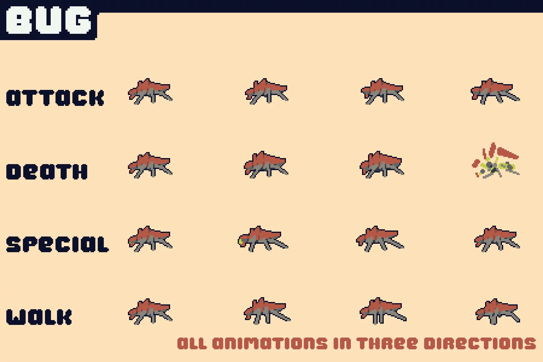 Top-Down Graveyard Monsters Pixel Art Sprite Pack
