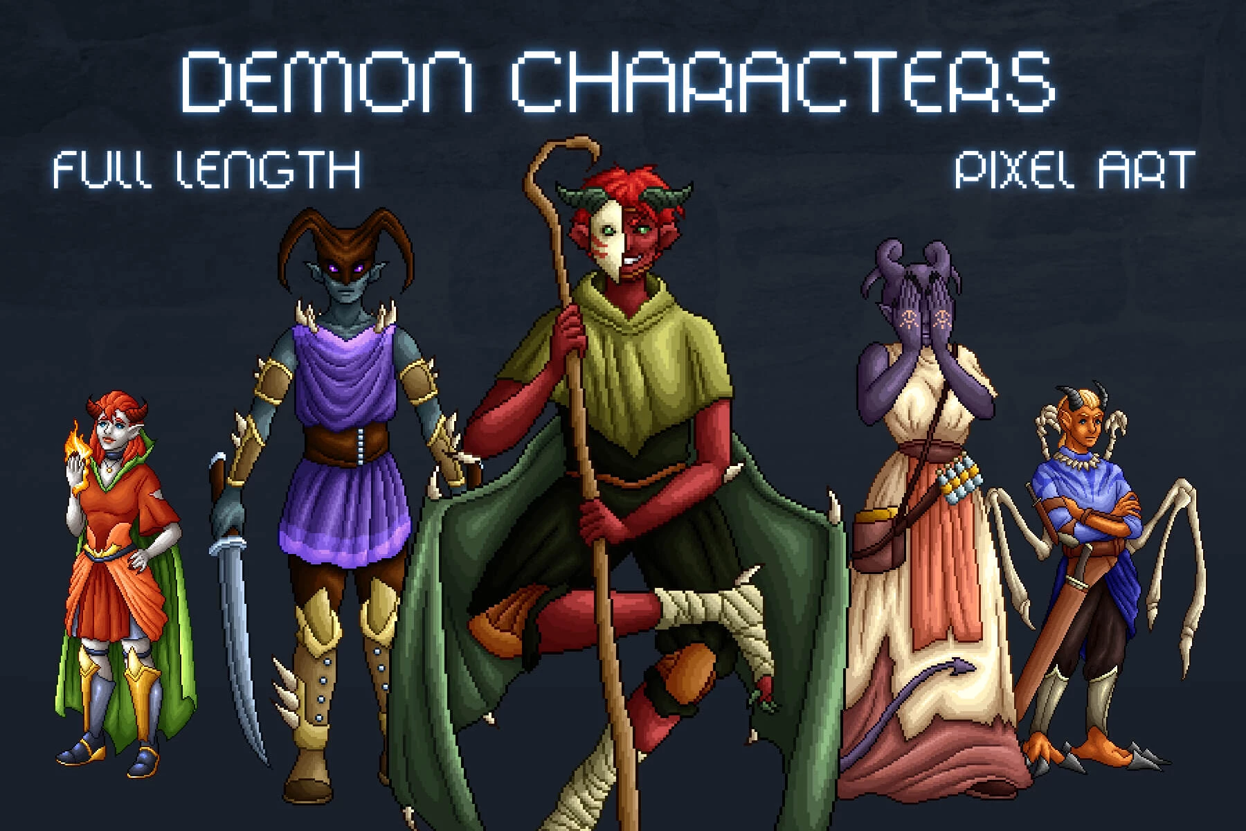 Demon Characters Pixel Art
