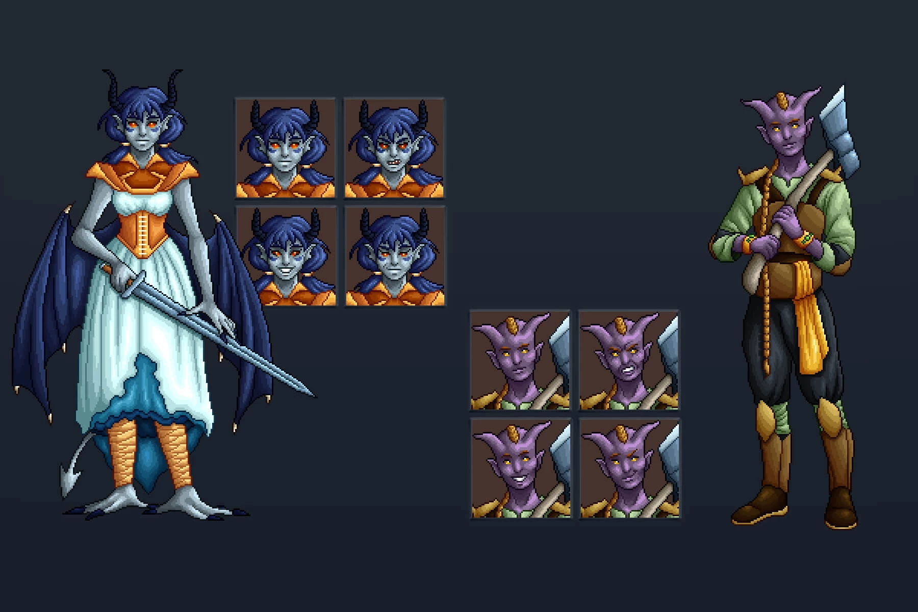 Demon Characters Pixel Art