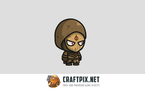 Human Shaman Chibi Character Sprites
