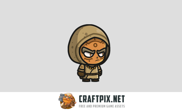 Human Shaman Chibi Character Sprites