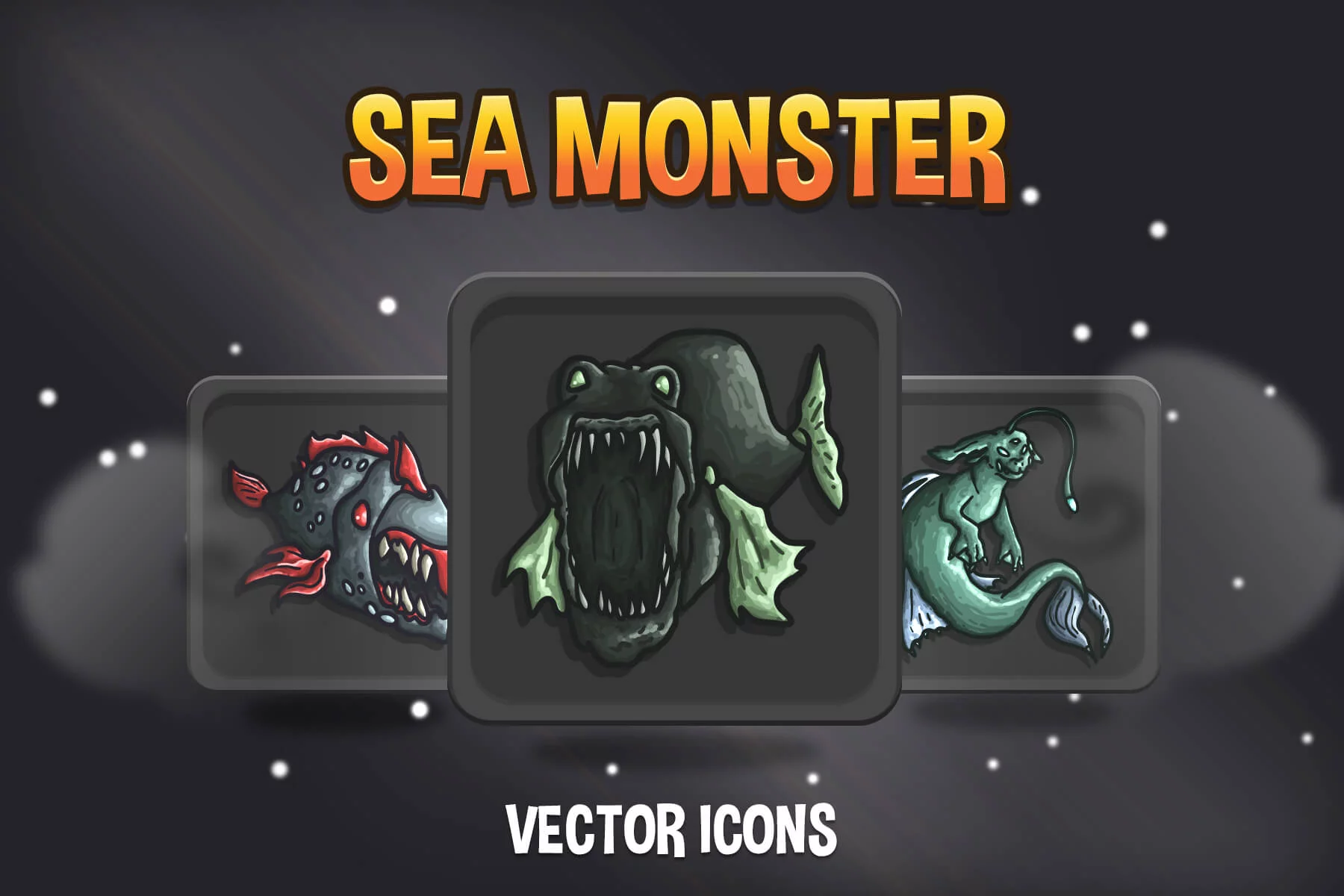 Sea Monster Game Icon Set