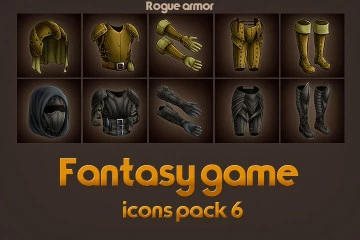 Game Icons of Fantasy Rogue Armor Pack 6