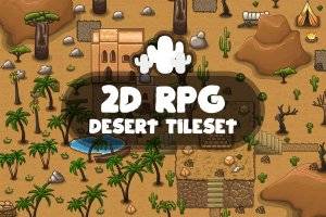 2D RPG沙漠主题地图素材包