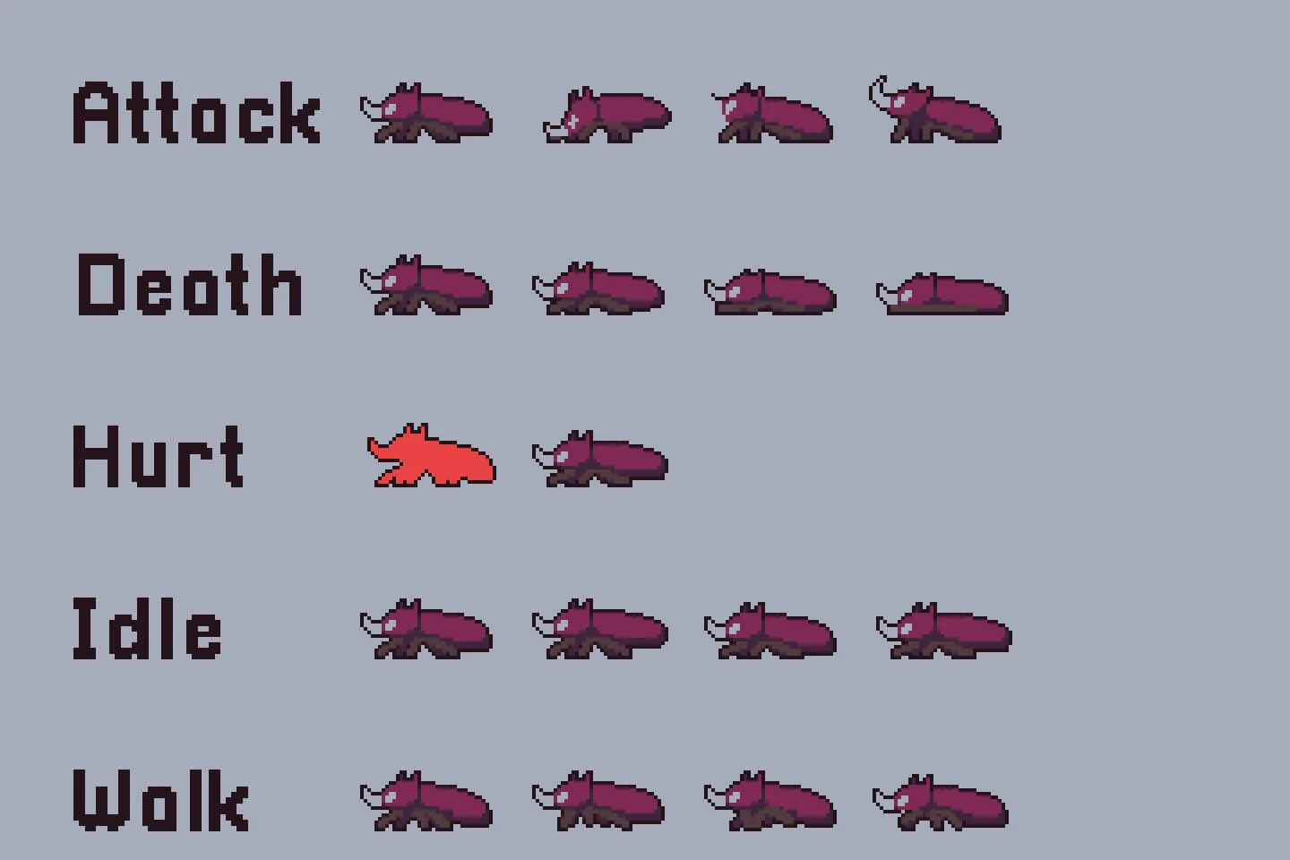 Ruin Enemy Sprite Sheets Pixel Art