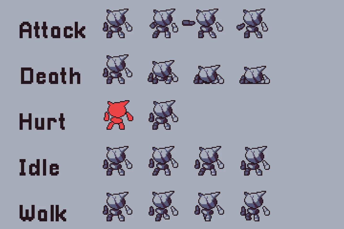 Ruin Enemy Sprite Sheets Pixel Art