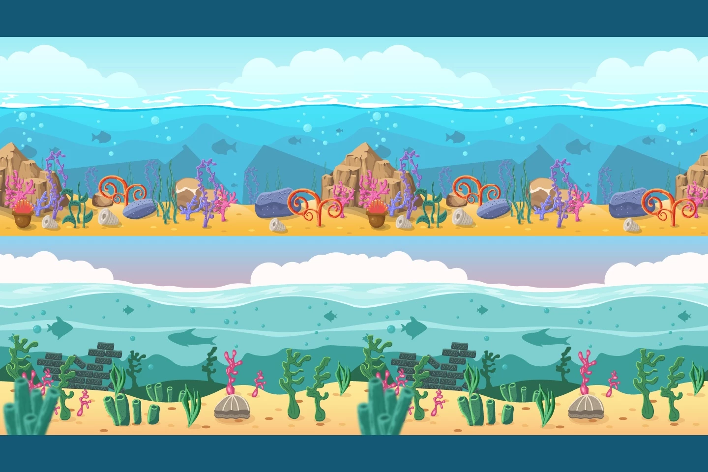 Ocean 2D Game Backgrounds
