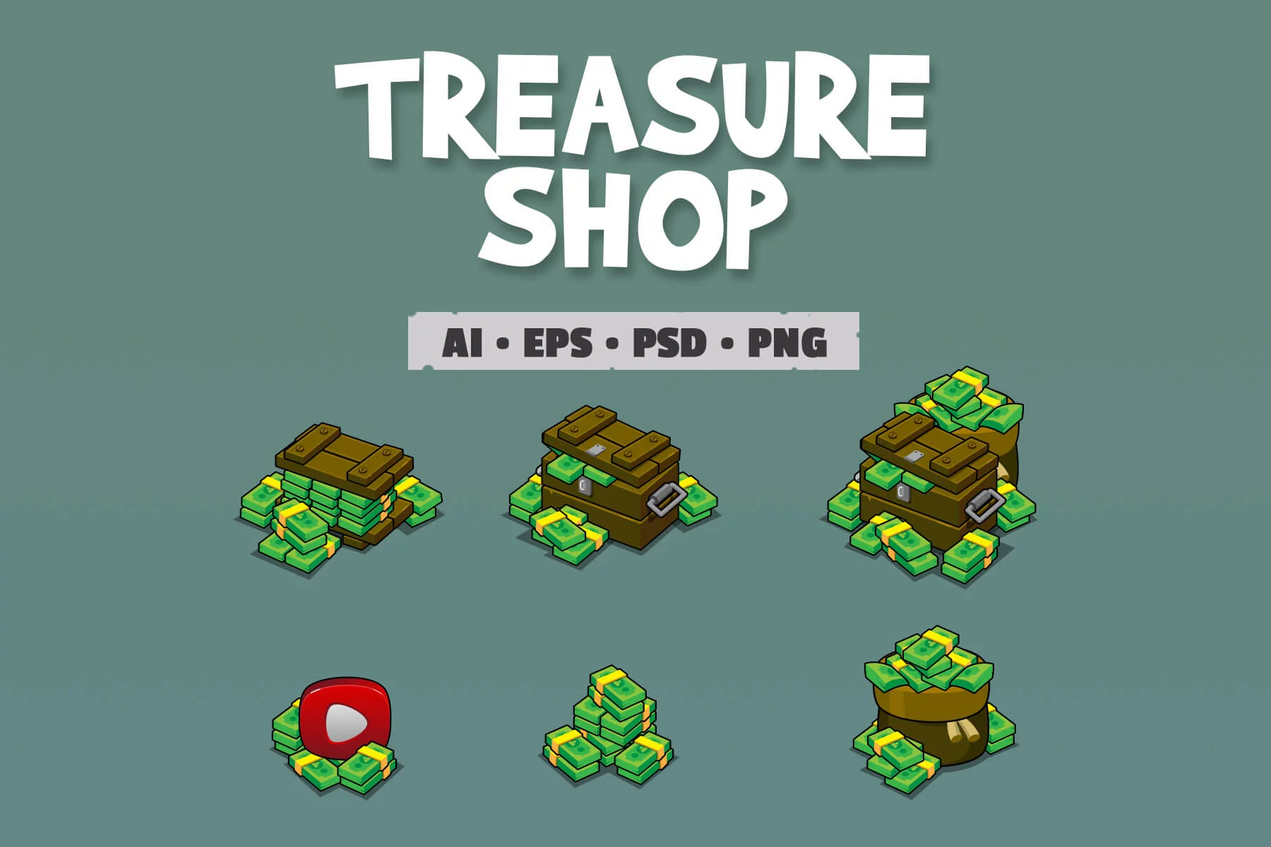 Cartoon Asset Pack Money Shop