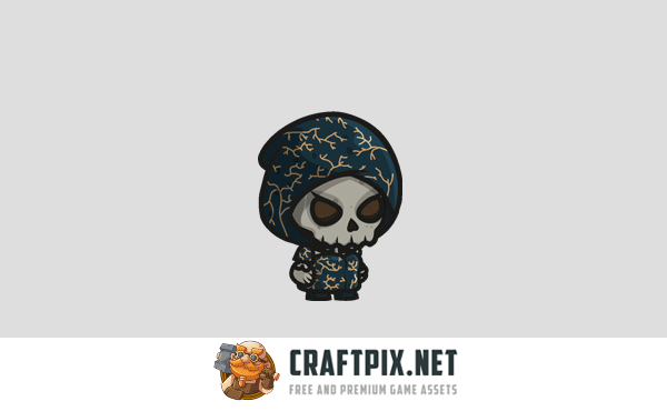 Chibi Skeleton Witch Character Sprites