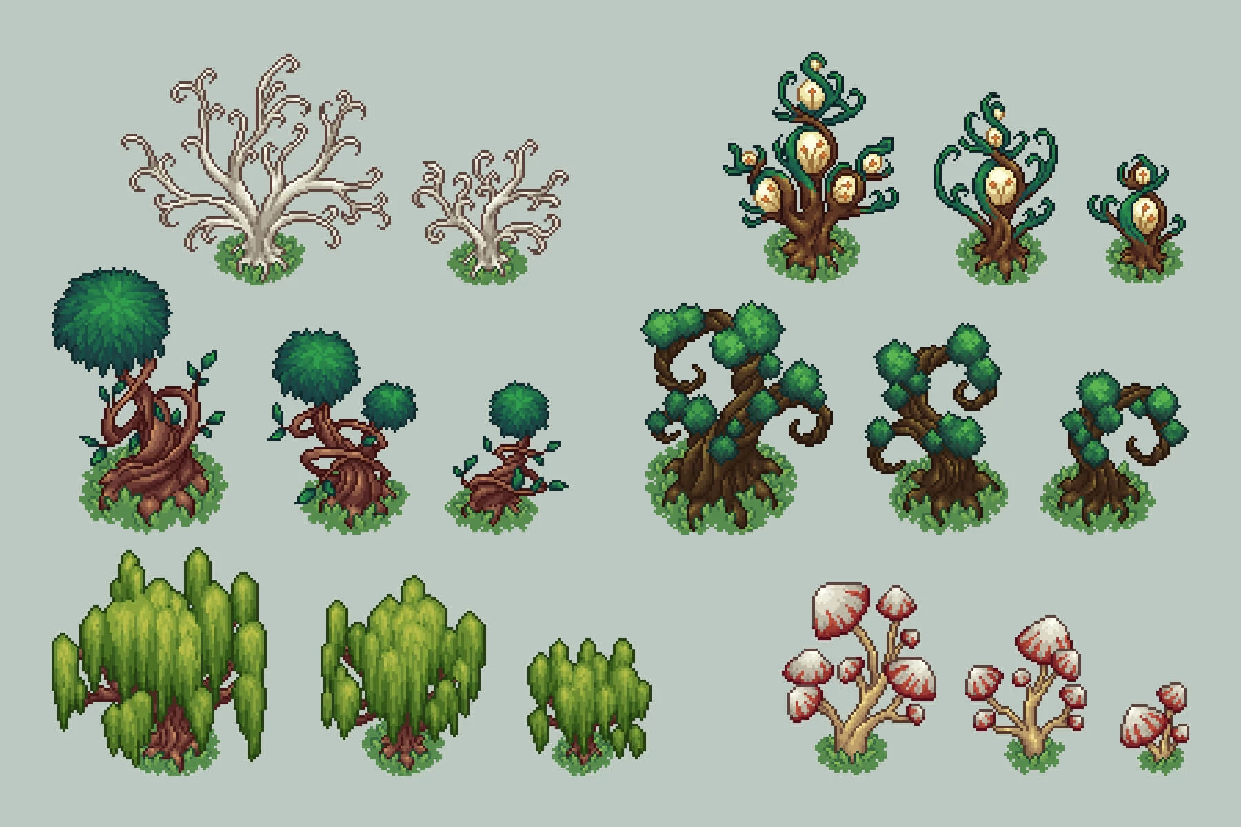 Forest Objects Top Down Pixel Art