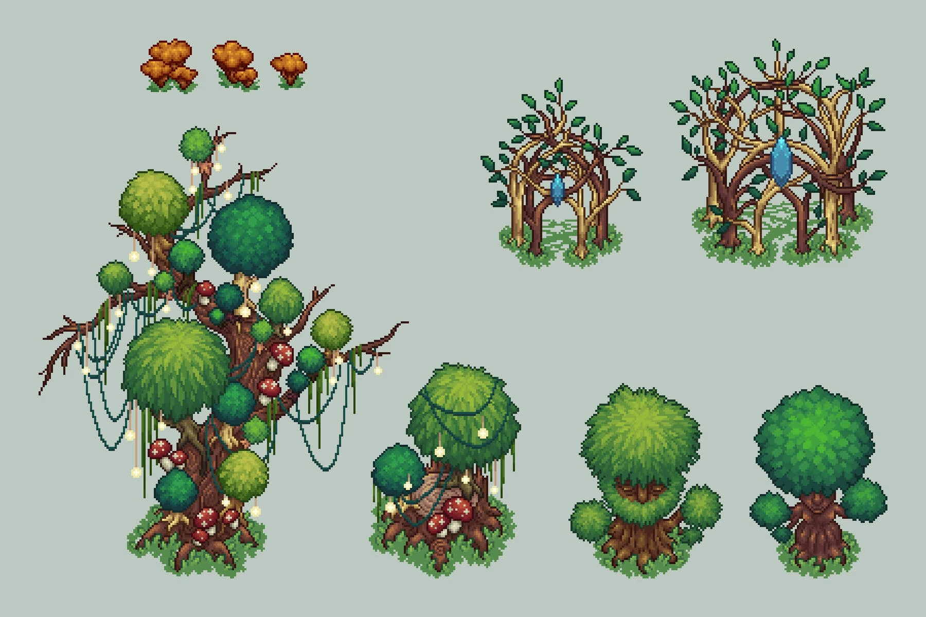Forest Objects Top Down Pixel Art