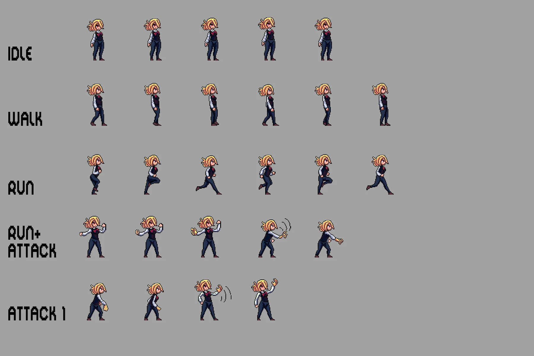Vampire Pixel Art Sprite Sheets