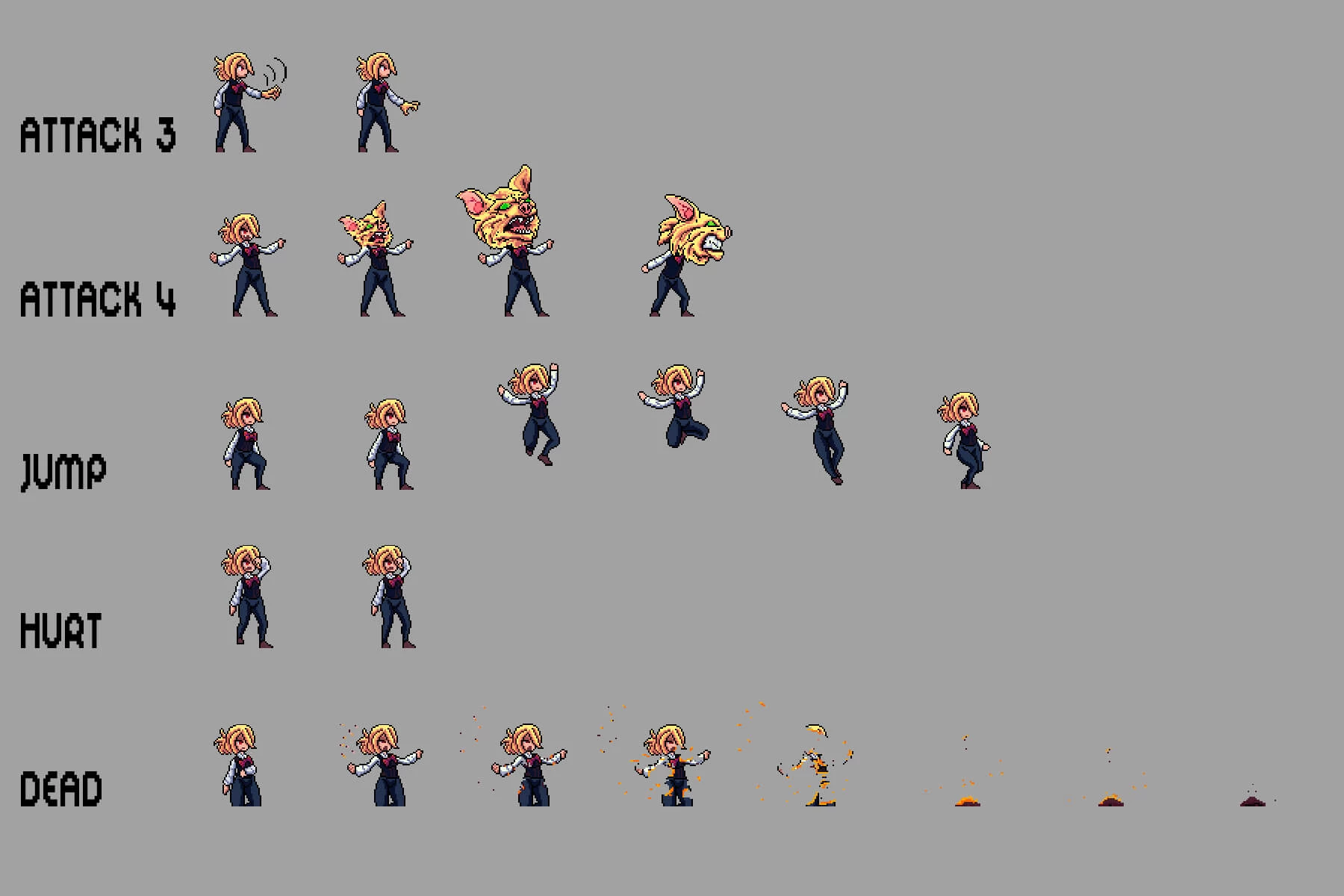 Vampire Pixel Art Sprite Sheets