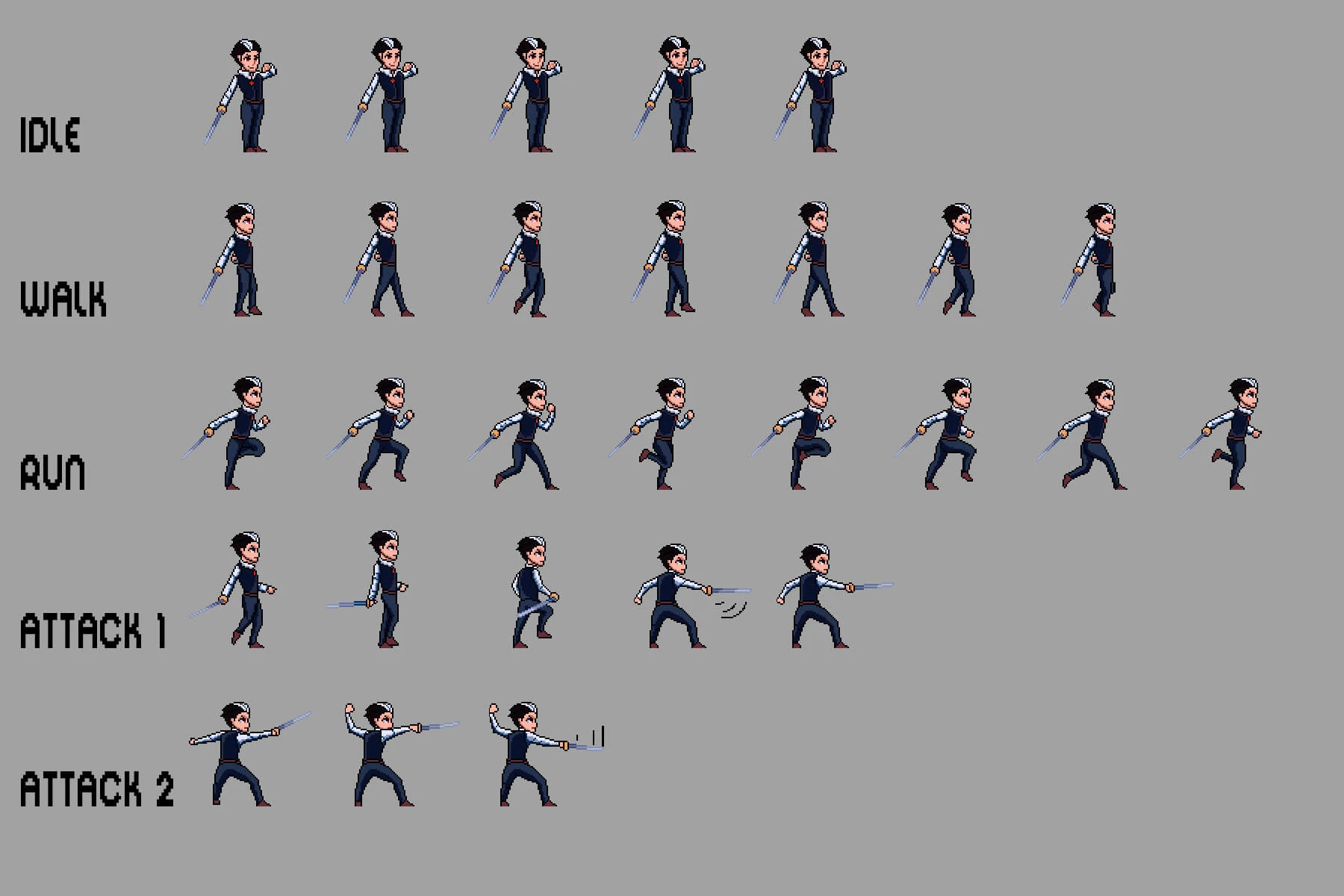 Vampire Pixel Art Sprite Sheets