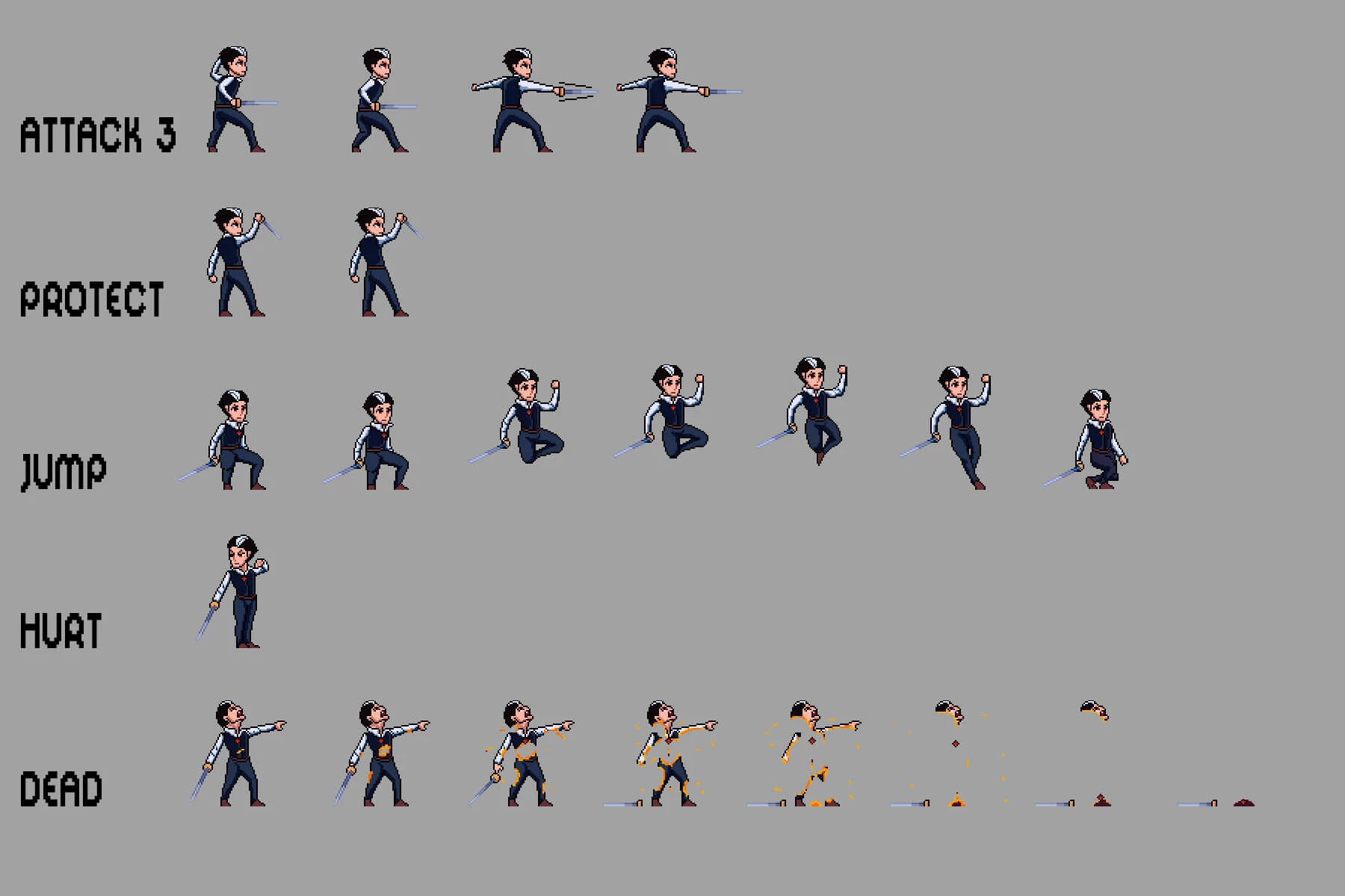Vampire Pixel Art Sprite Sheets