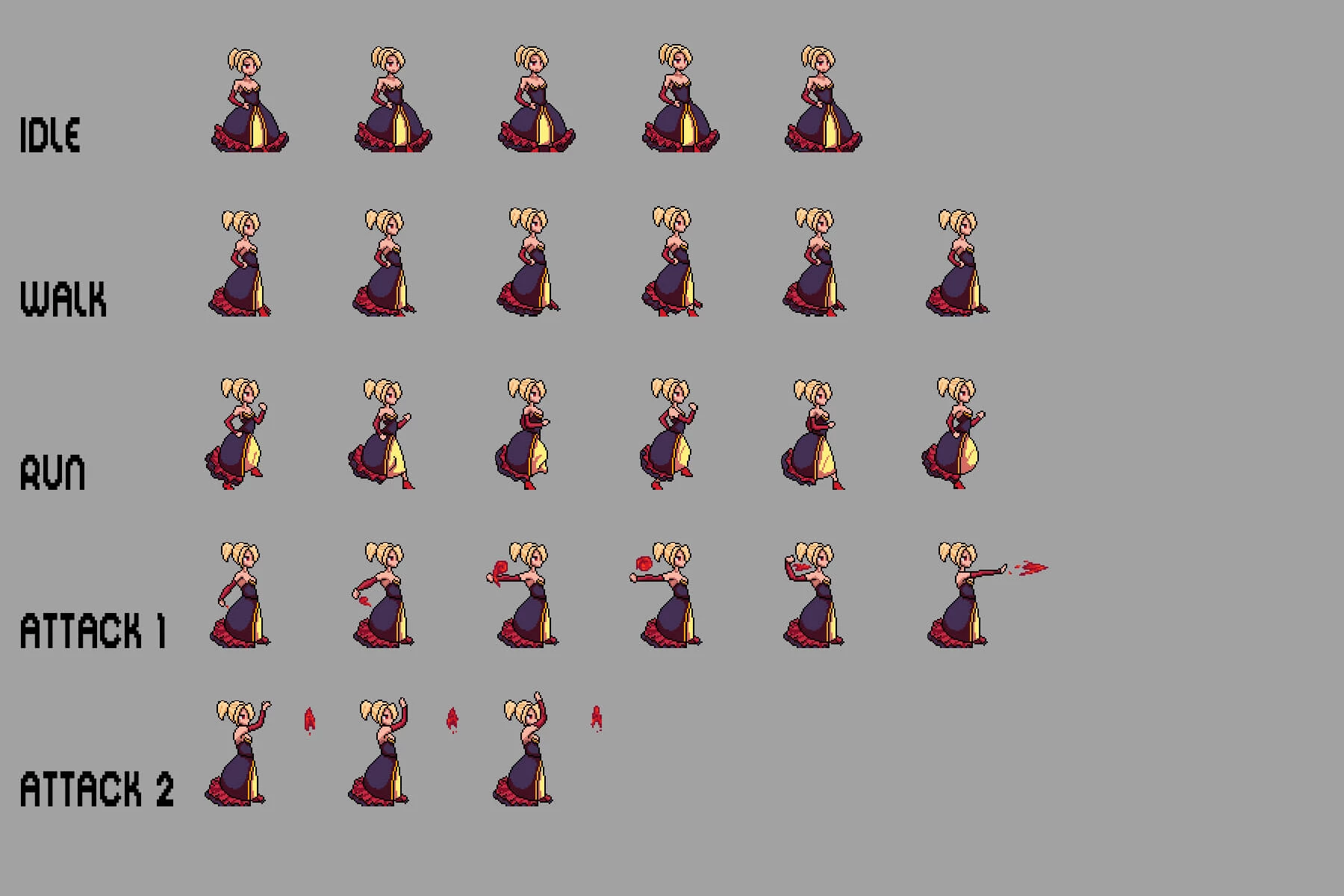 Vampire Pixel Art Sprite Sheets