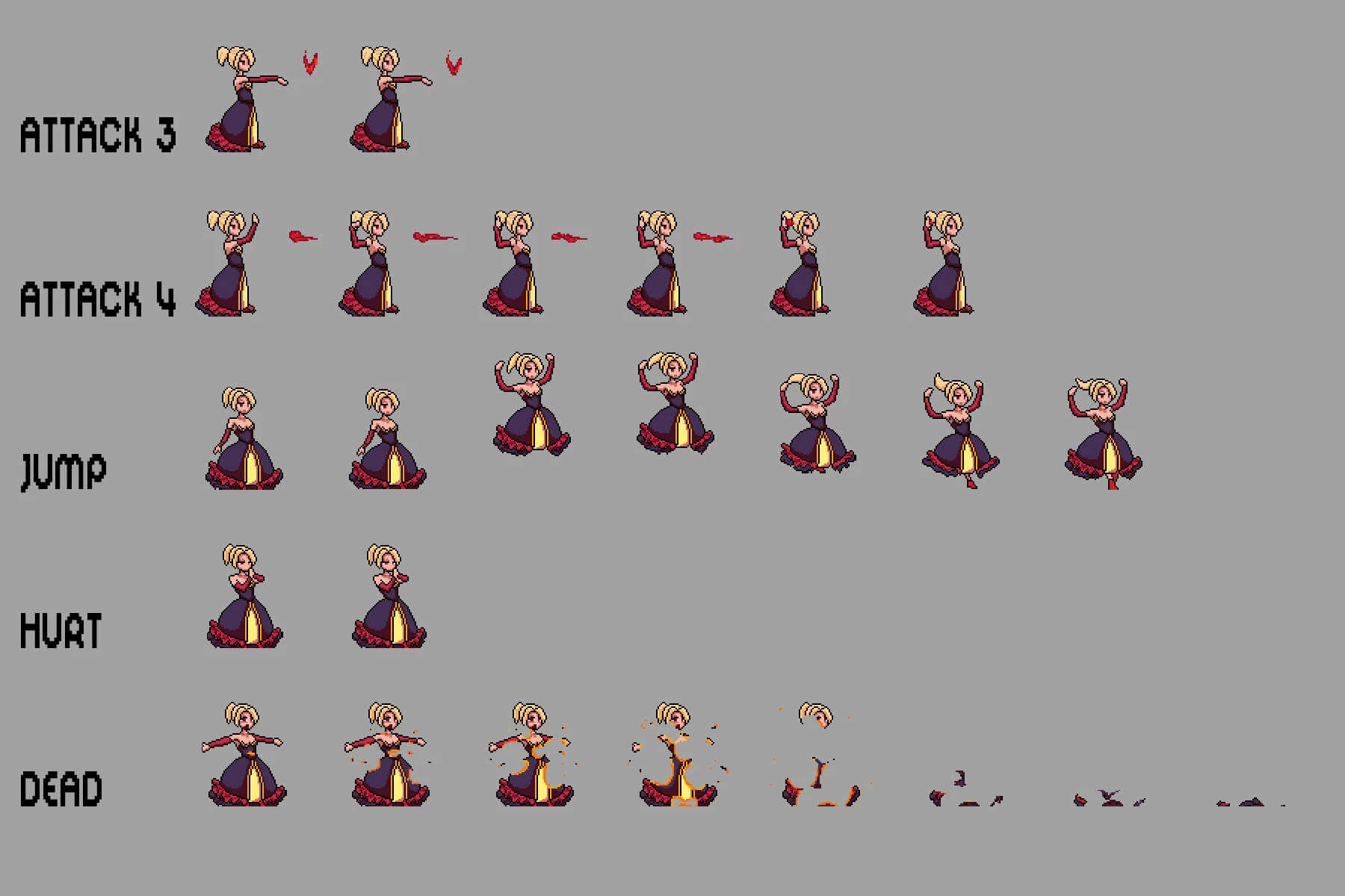 Vampire Pixel Art Sprite Sheets