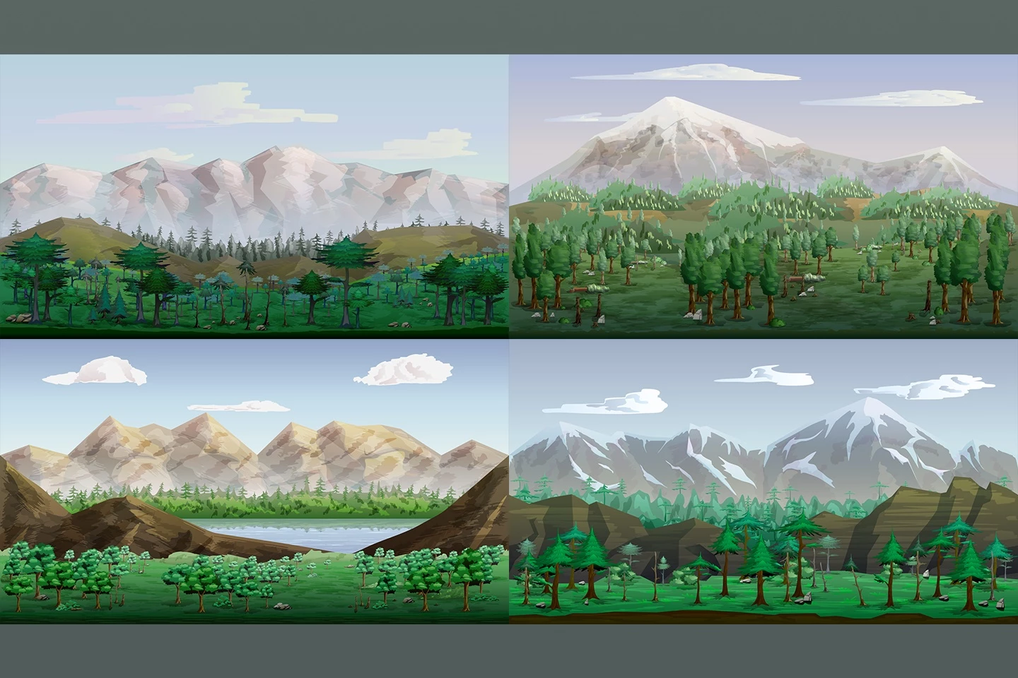 Mountain 2D Game Backgrounds