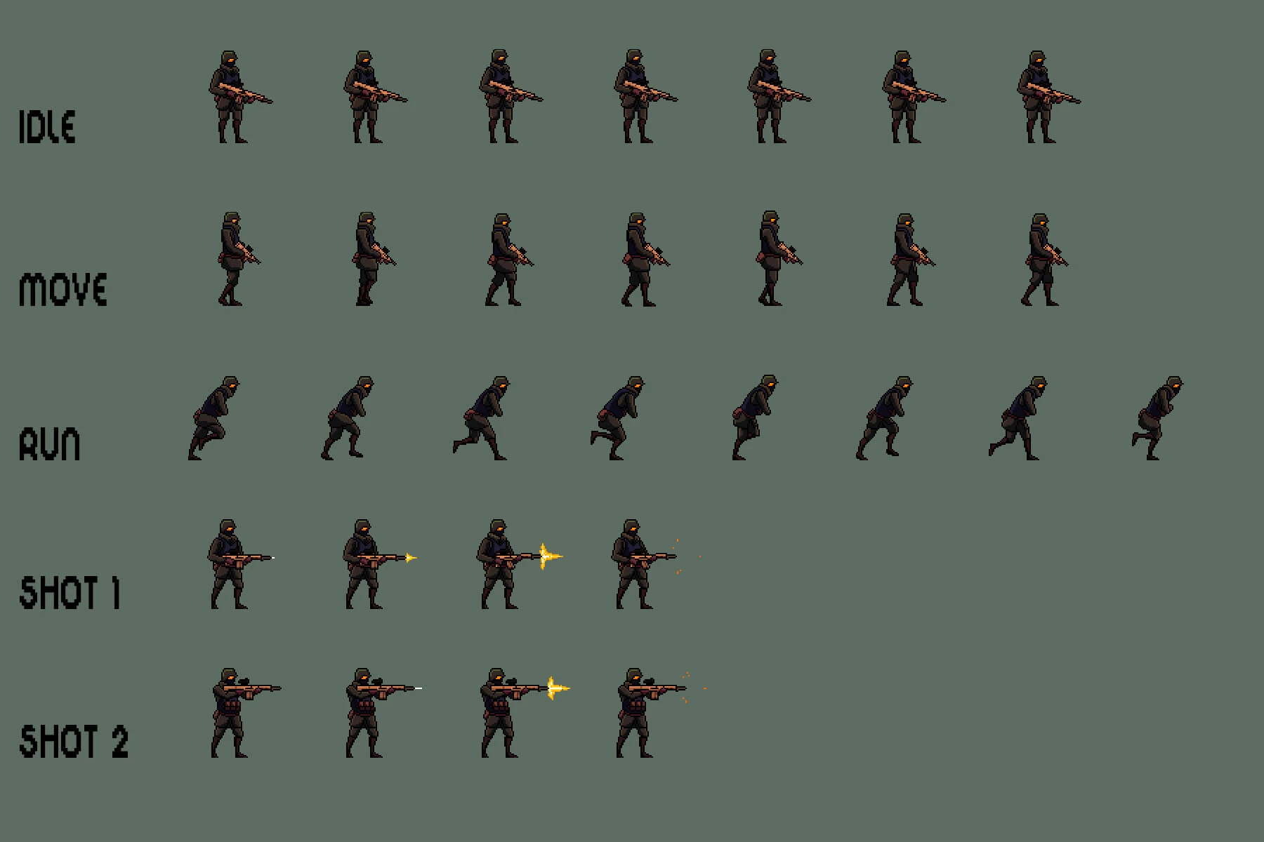 Soldier Sprite Sheets Pixel Art
