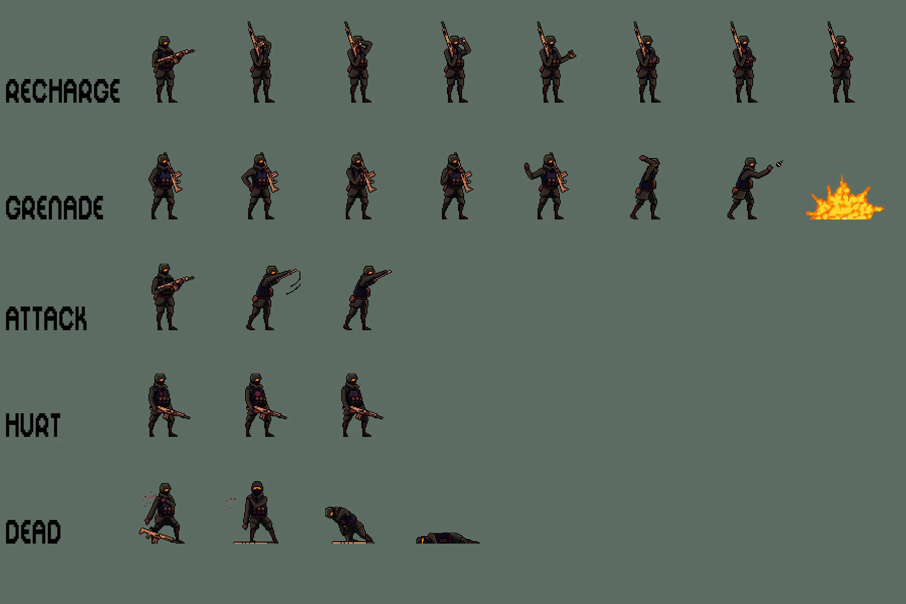 Soldier Sprite Sheets Pixel Art