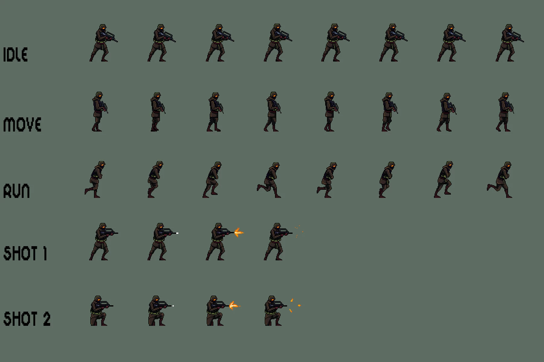 Soldier Sprite Sheets Pixel Art