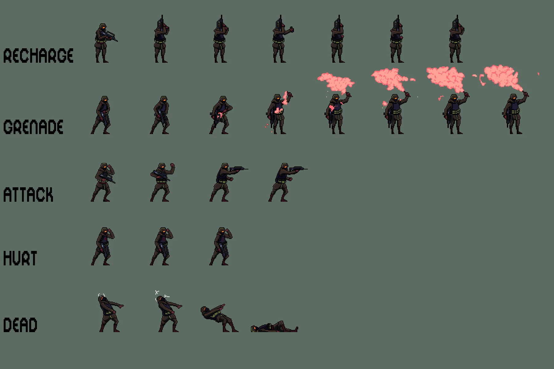 Soldier Sprite Sheets Pixel Art