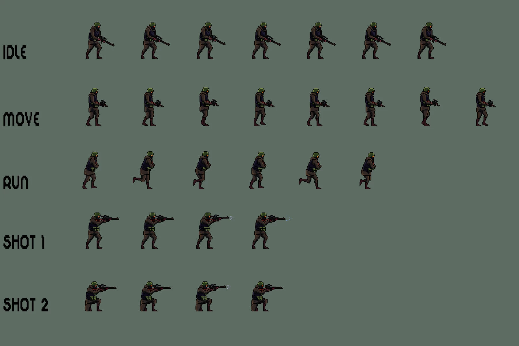 Soldier Sprite Sheets Pixel Art