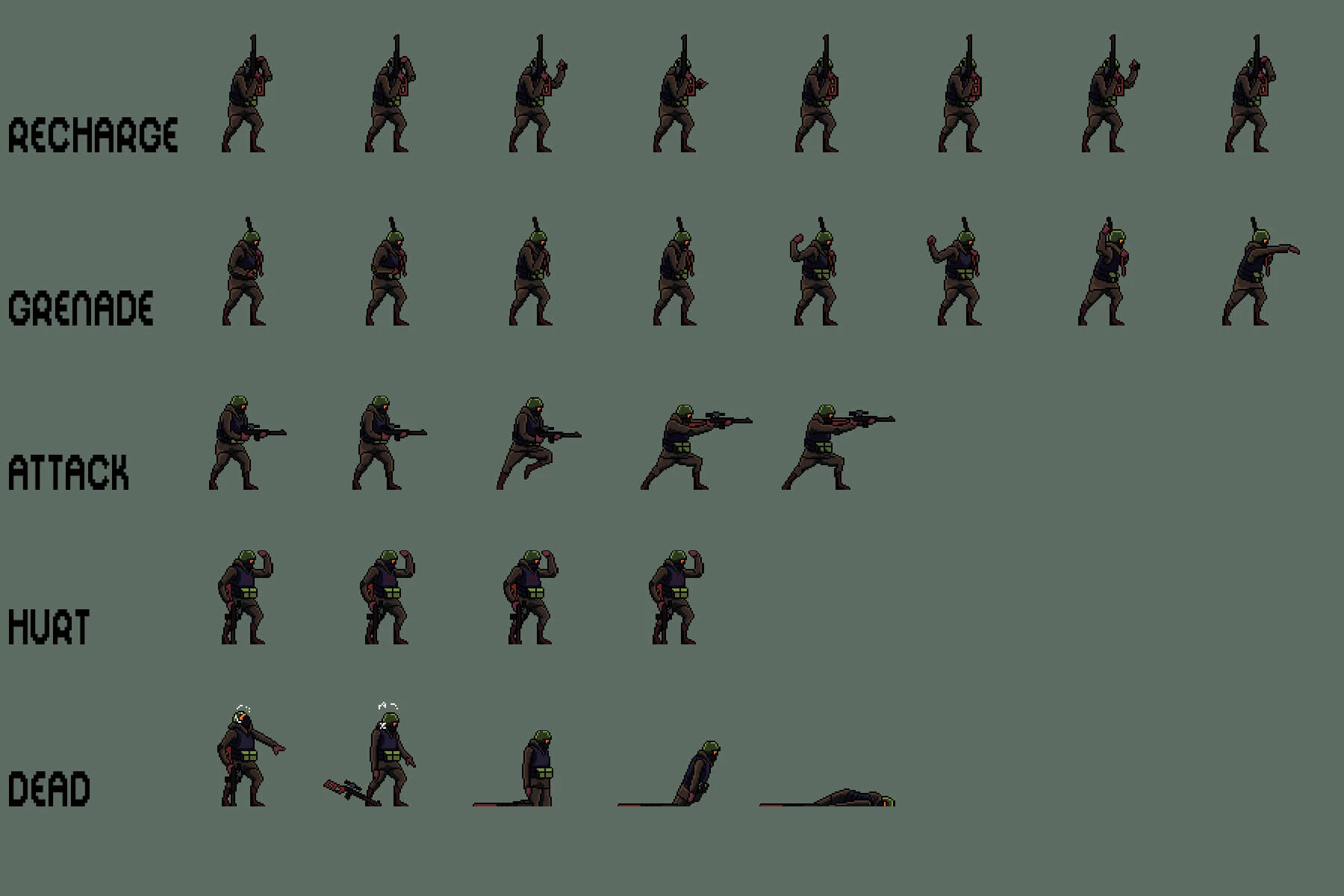 Soldier Sprite Sheets Pixel Art