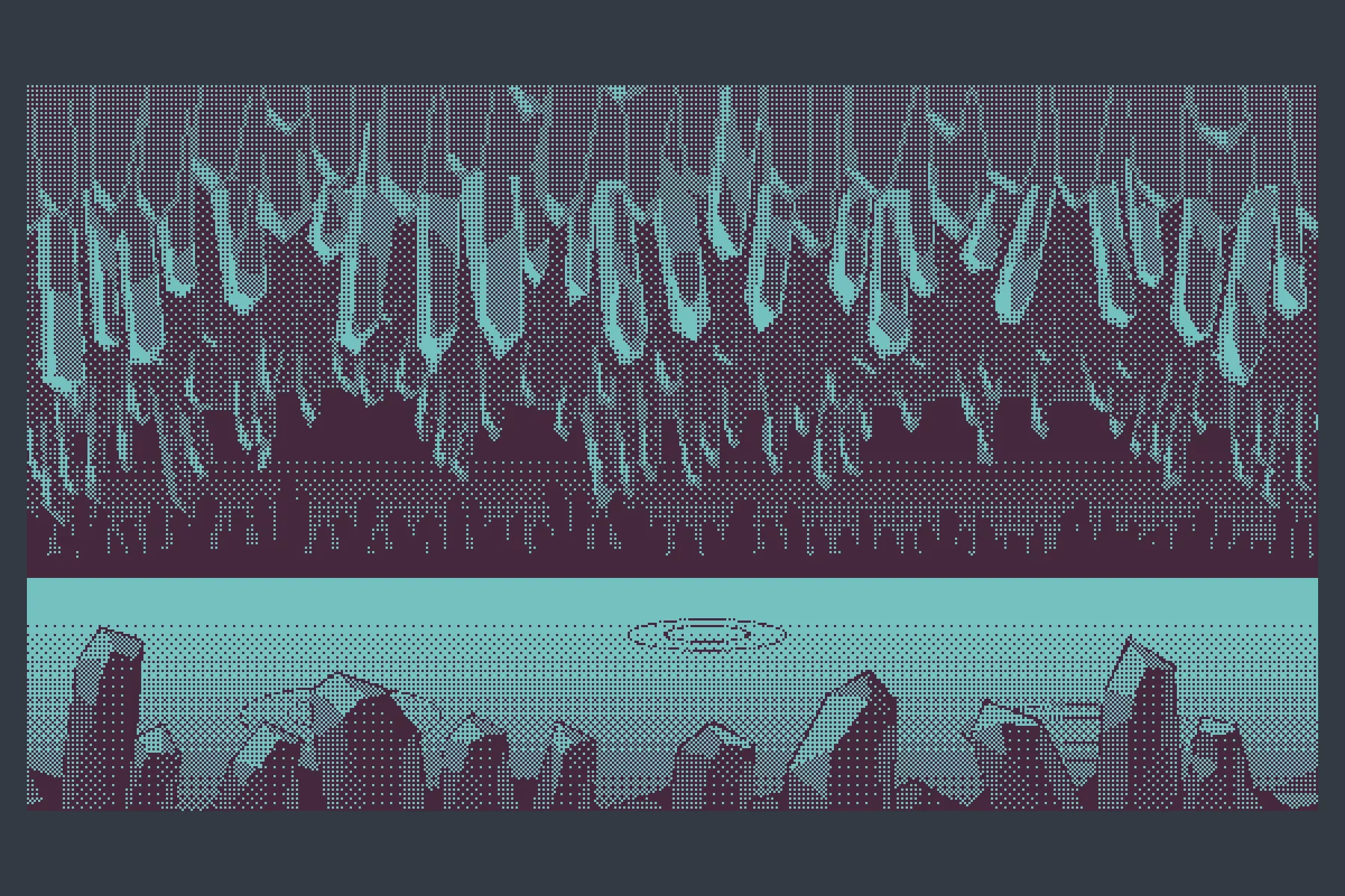 1-Bit Underground Cave Pixel Backgrounds