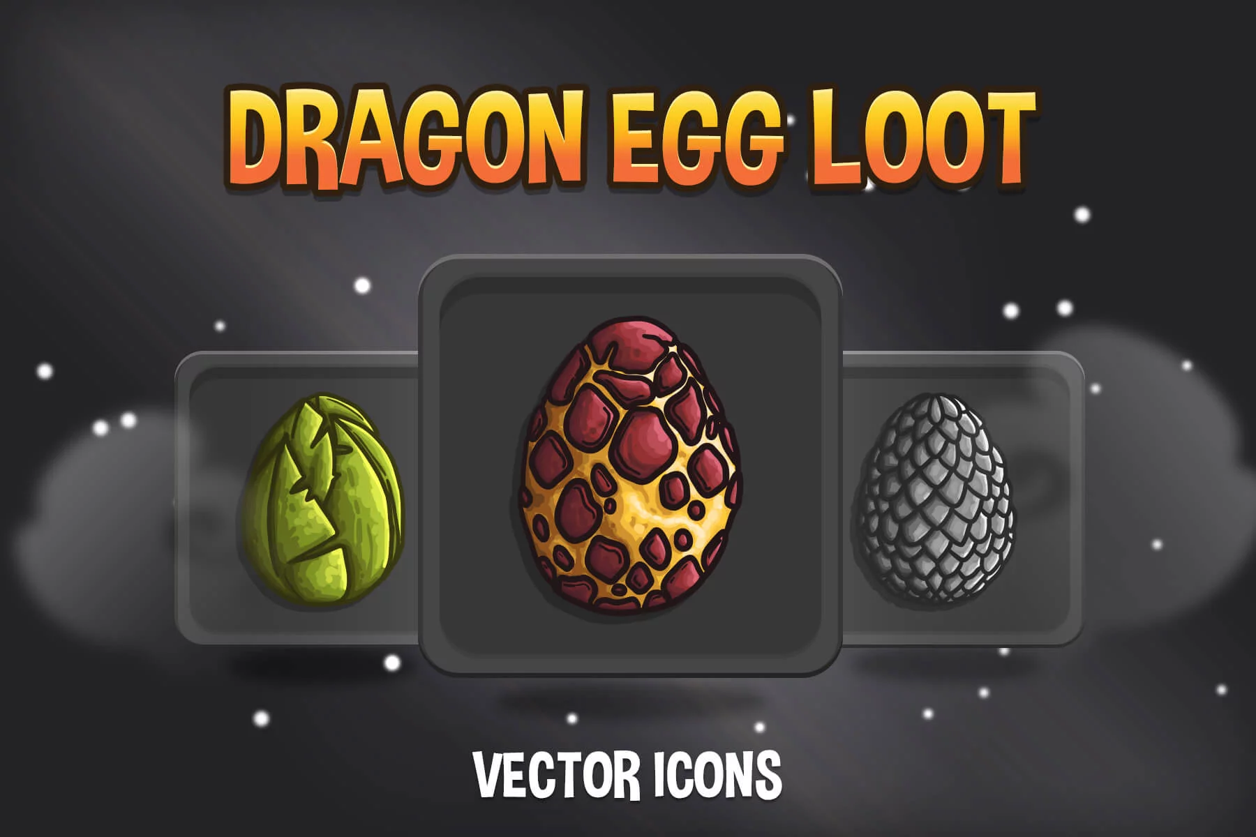 Dragon Egg Loot Vector Icons