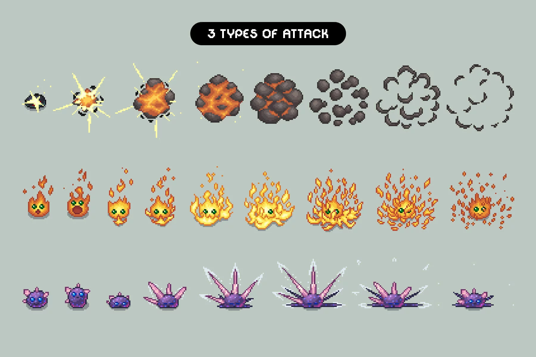 Top-Down Pixel Art Slime Monsters Sprite Pack