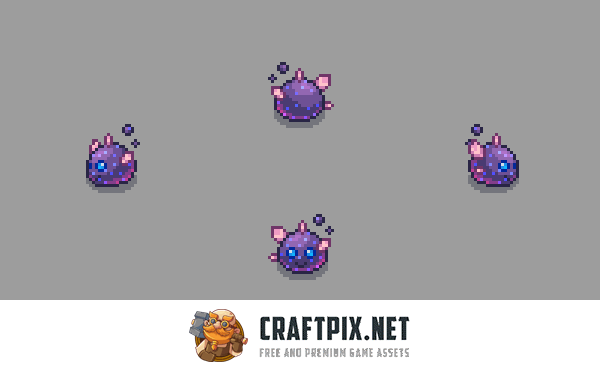 Top-Down Pixel Art Slime Monsters Sprite Pack