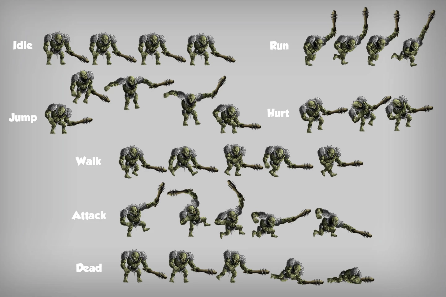 2D Game Troll Character Sprites